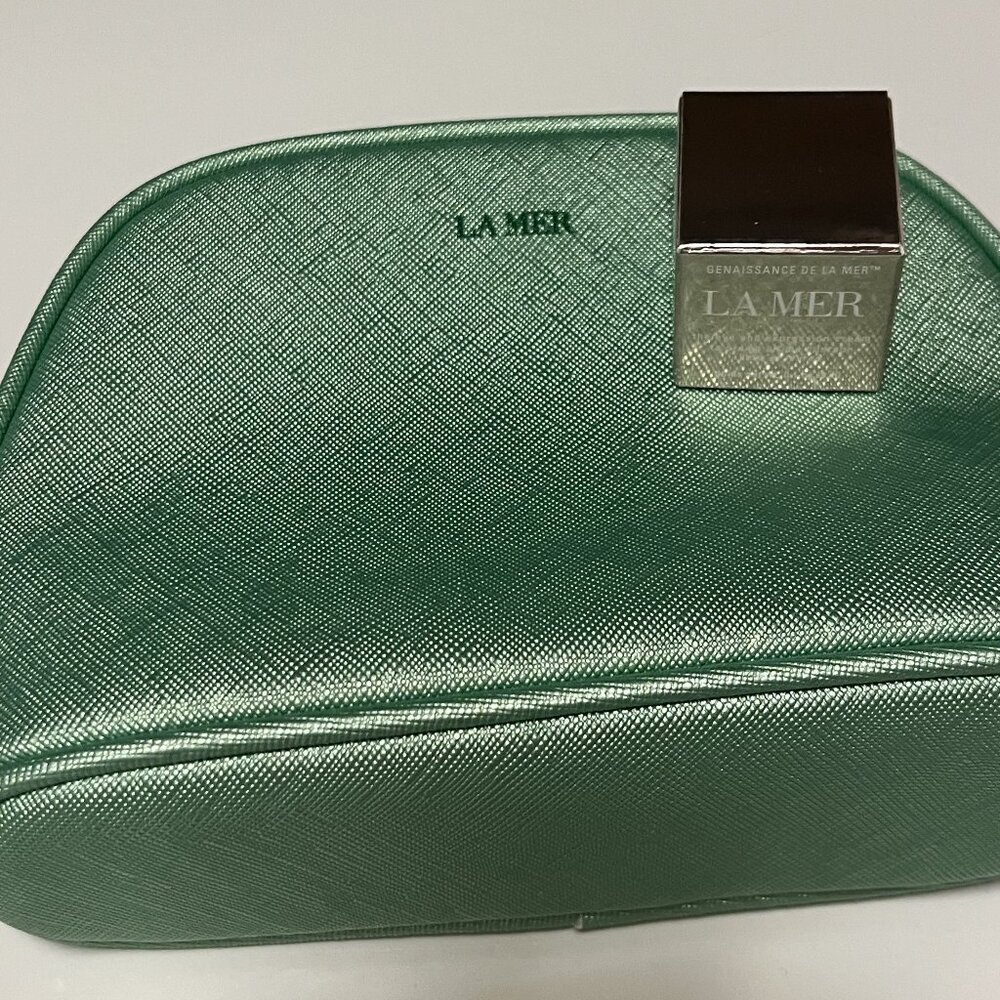 NIB Authentic LA MER Genaissance Eye Cream - 0.1 fl oz with LA MER Cosmetic Bag